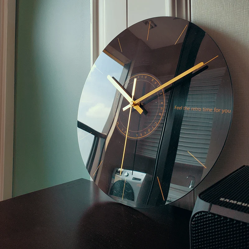 Luxury Watch Europe - Luksusowy cichy zegar ścienny Salon Szklane