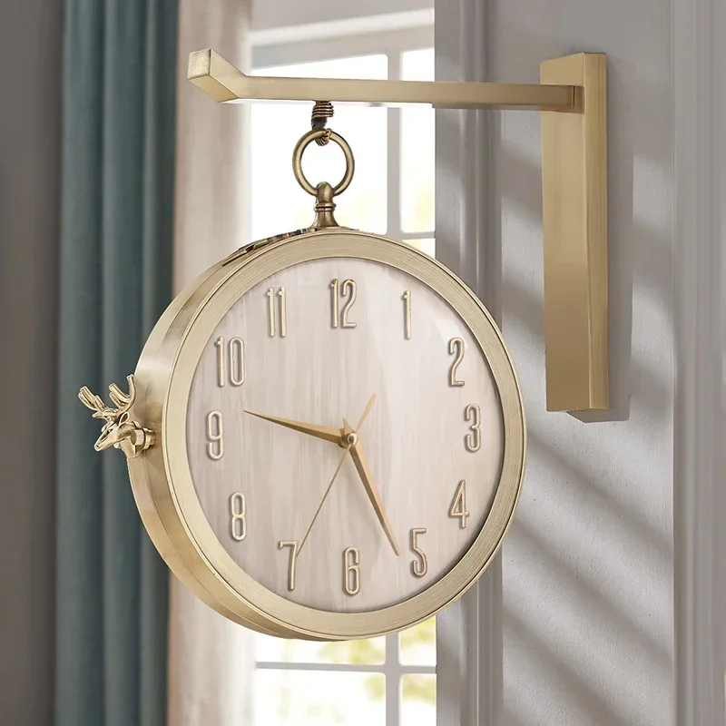 Luxury Watch Europe - Dwustronny zegar ścienny do salonu, duże