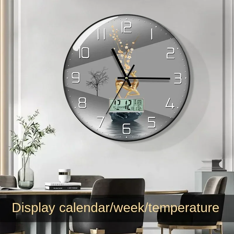 Luxury Watch Europe - Zegarek ścienny do salonu z kalendarzem