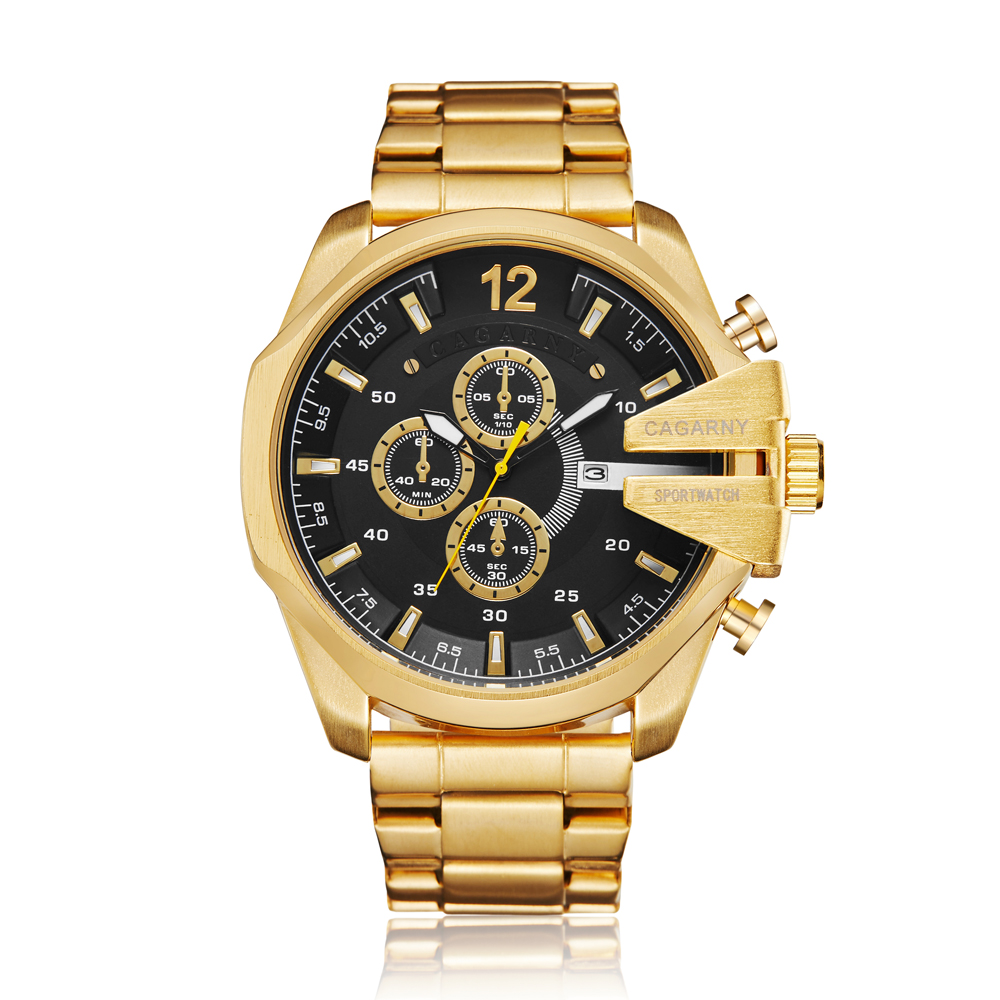 Luxury Watch Hublot - Złoty zegarek kwarcowy ze stali nierdzewnej