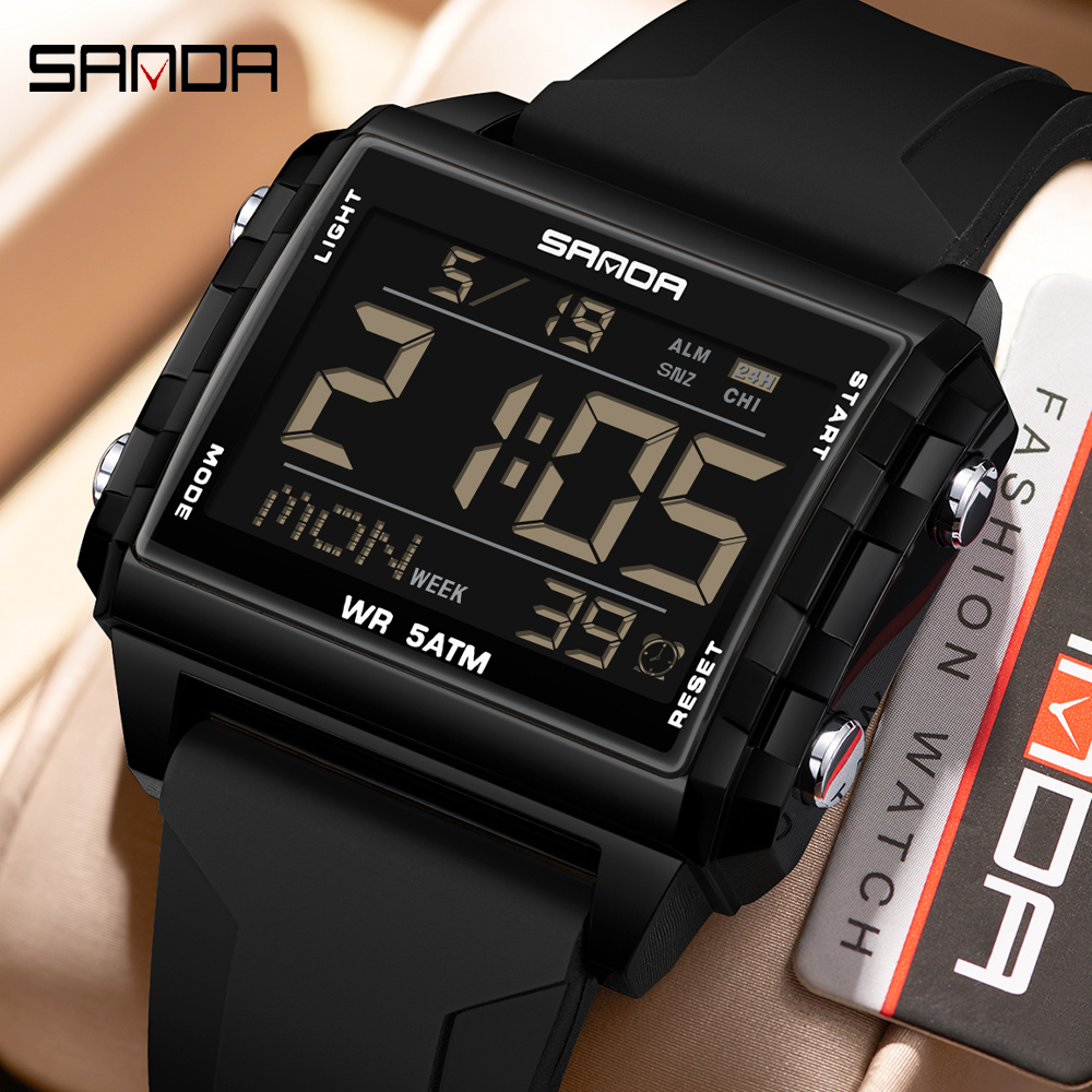 Luxury Watch Brands In World - Zegarek LED SANDA dla mężczyzn i