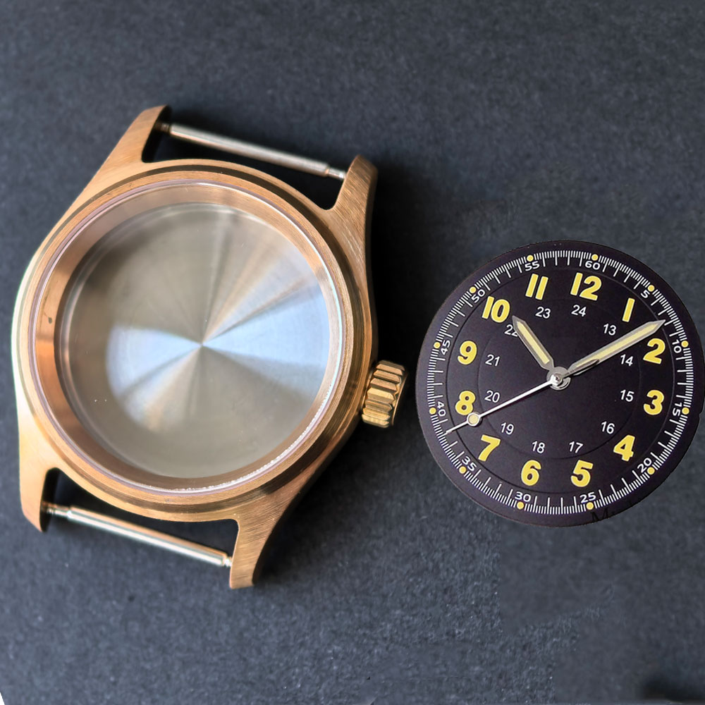 Bronze Case Watch - Zestaw: Koperta zegarka pilota vintage 36mm