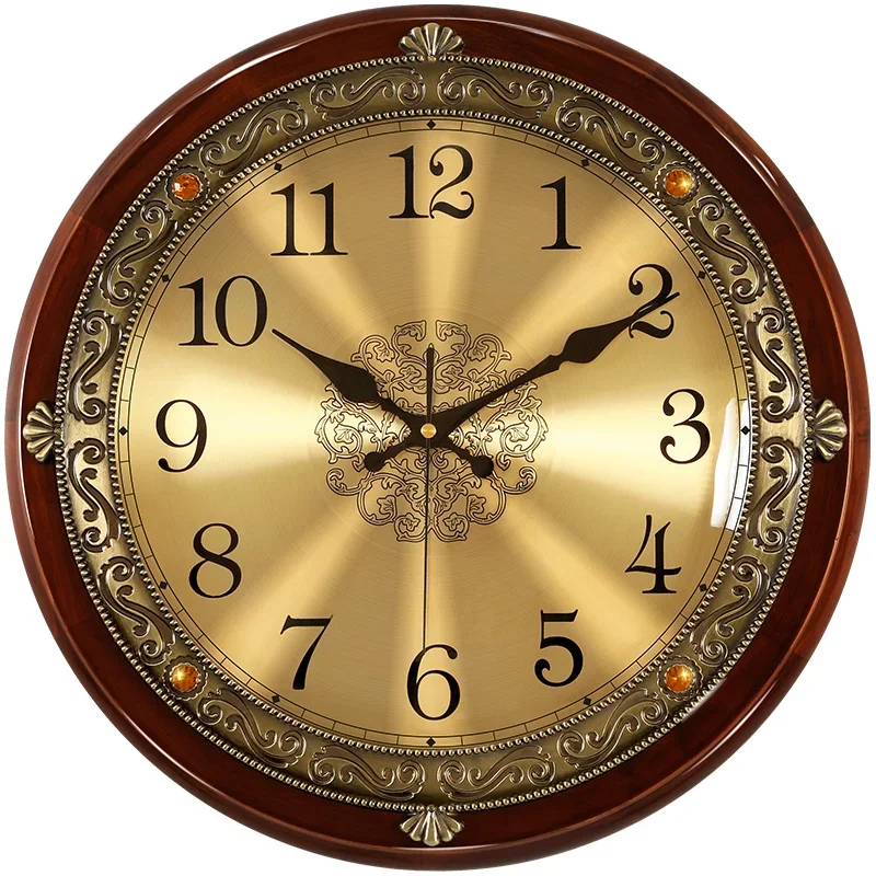 Luxury Watch Europe - Luksusowy drewniany zegar ścienny Metal Retro