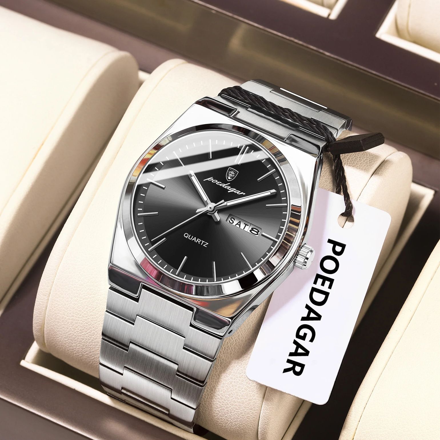 Luxury Watch Hublot - Luksusowy męski zegarek kwarcowy POEDAGAR, wodoodporny,