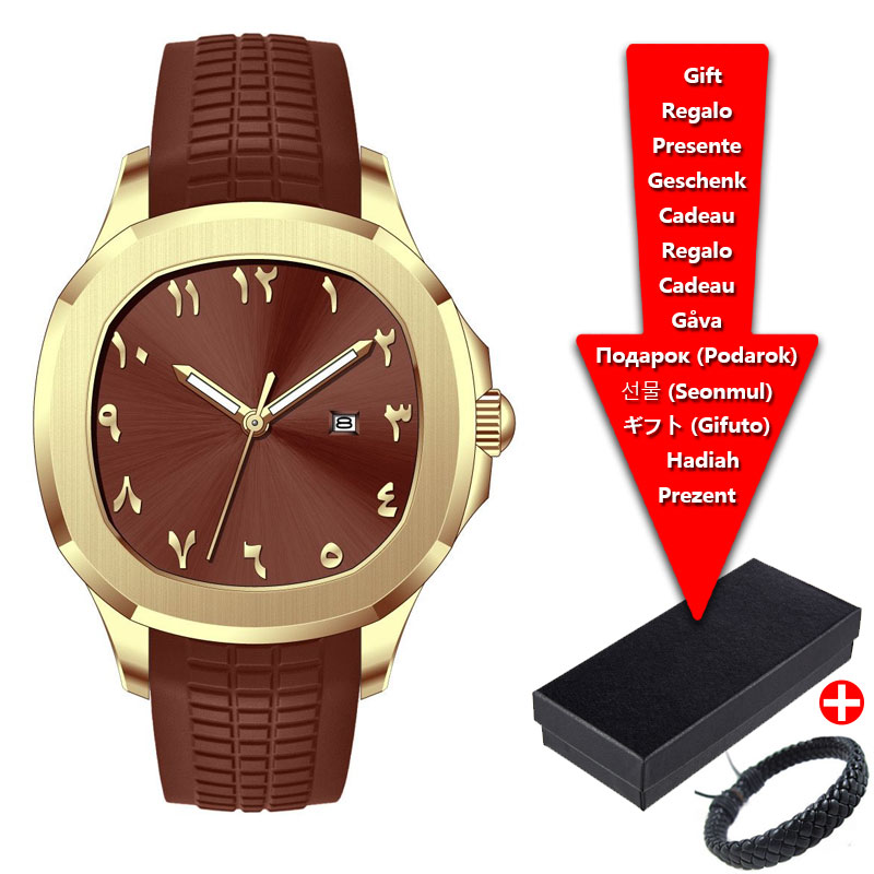 Luxury Watch Brands Logo - Luksusowy męski zegarek z silikonowym paskiem,