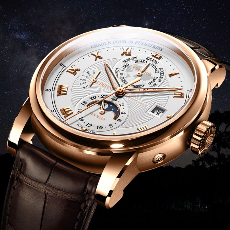 Luxury Watch Brands In World - LOBINNI męski zegarek luksusowa marka faza