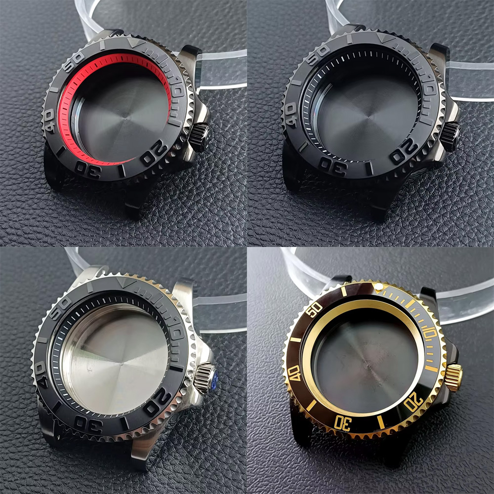 Bronze Case Watch - NH35 wysokiej jakości 40.5mm srebrzysty/czarny GMT