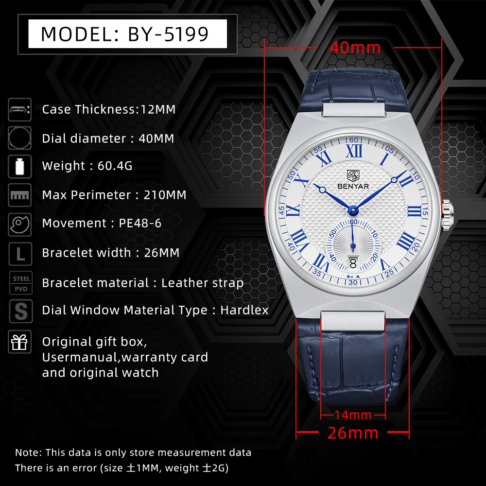 Zegarki kwarcowe BENYAR dla bi – Luxury Watch Store recenzja i cena