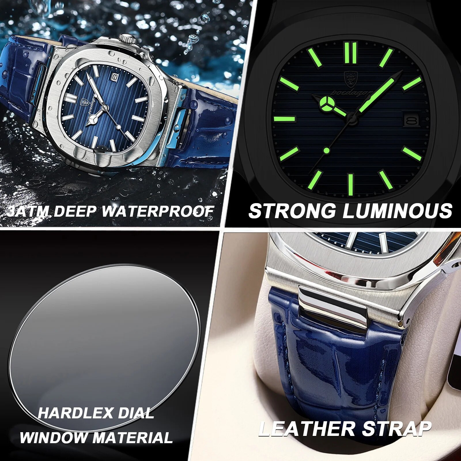 POEDAGAR Top luksusowy kwadrat – Luxury Watch Hublot recenzja i cena